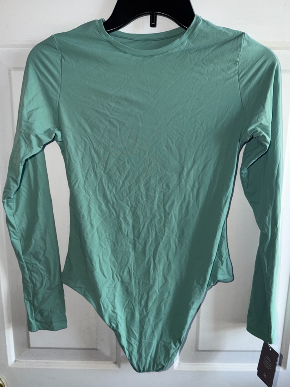 Auden Long Sleeve Aqua Green Bodysuit Size Medium NWT